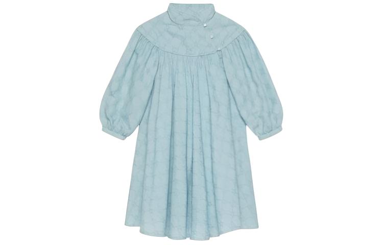 GUCCI Gucci, children's long blue dress, children's clothing, loose fit, mid-length