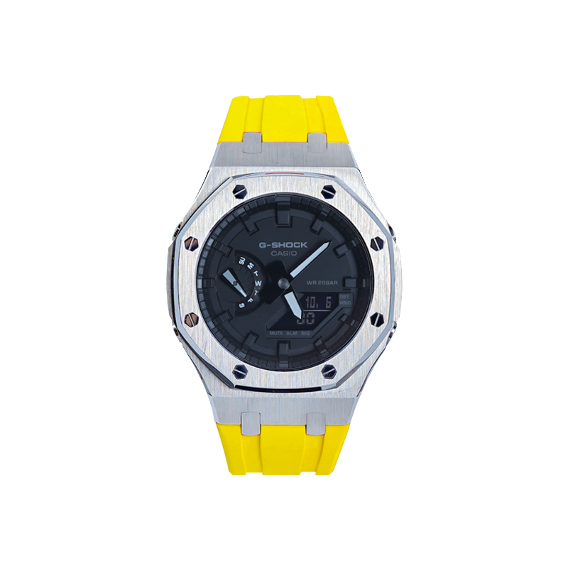Casio, quartz rubber modified watch strap for men and women, black dial, custom-made, quartz mechanism, Japanese and Korean