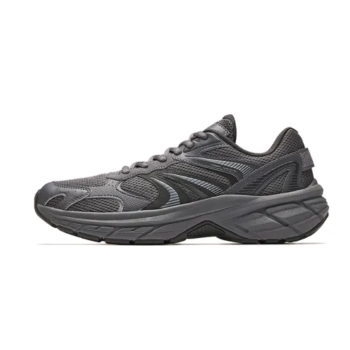 Anta Textile, Synthetic Leather Abrasion Resistant Cushioning Low top Casual Running Shoes Men's Gray