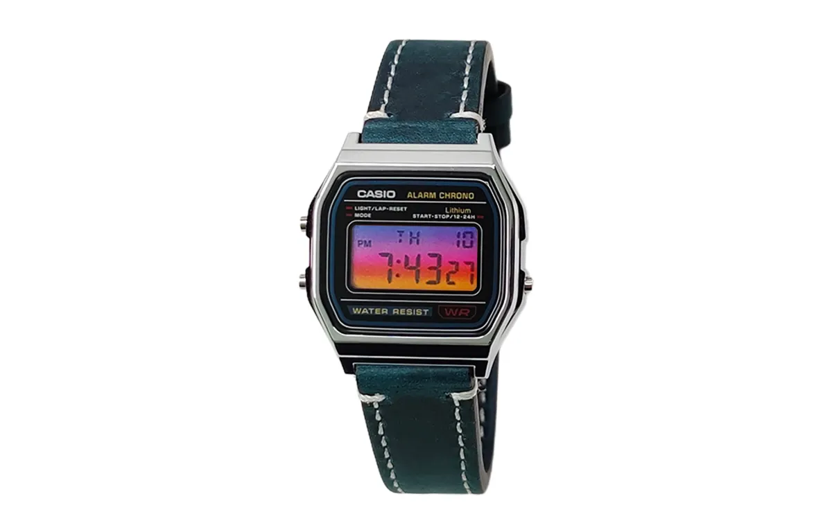 CASIO Custom Collection Quartz Movement Genuine Leather Strap Watch Men's Watches Black Dial