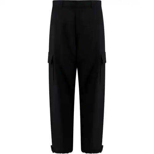 OFF WHITE Ow Emb Drill Mid Rise Wide Leg Trousers