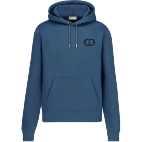 DIOR Quarterly New Products Sweatshirts Men's Blue Hooded Moderate Regular