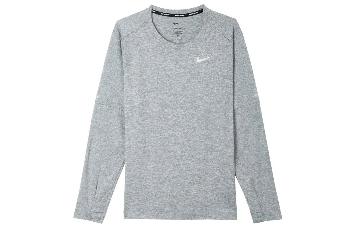 Nike T-Shirts Men's Light Gray Crew Neck Moderate Straight Fit