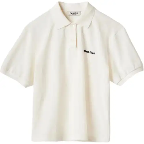 Miu Miu logo-embroidered cotton polo shirt