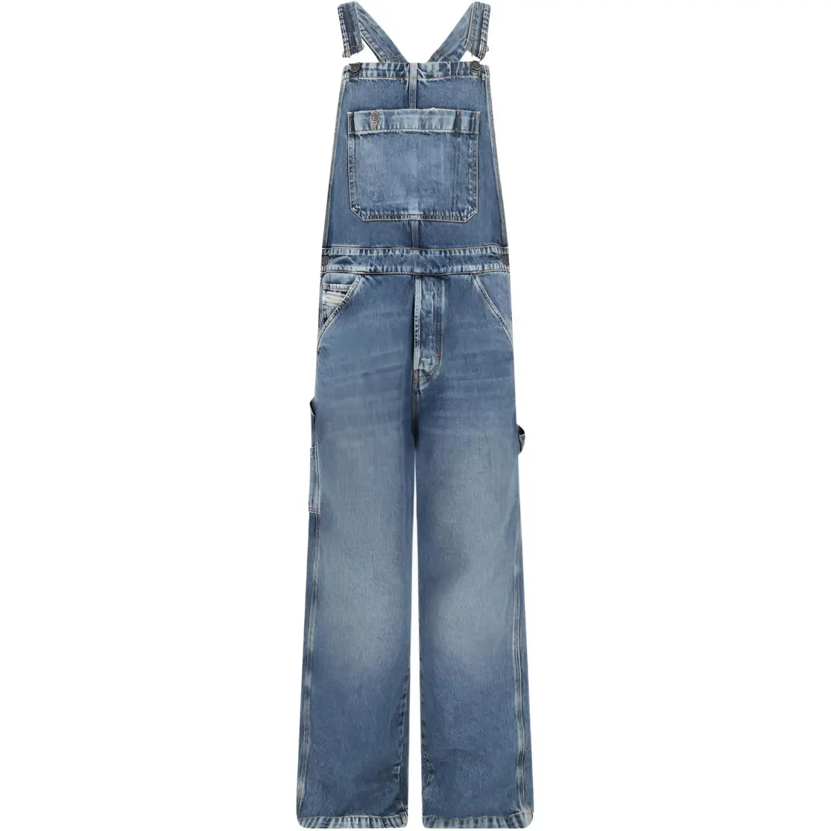 DIESEL Overalls Men's Blue Moderate Wide Leg Pants