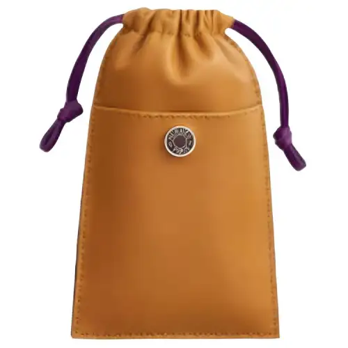 HERMES Pilo Milo Lambskin With Swift Calfskin Cell Phone Pouch Women's Sesame