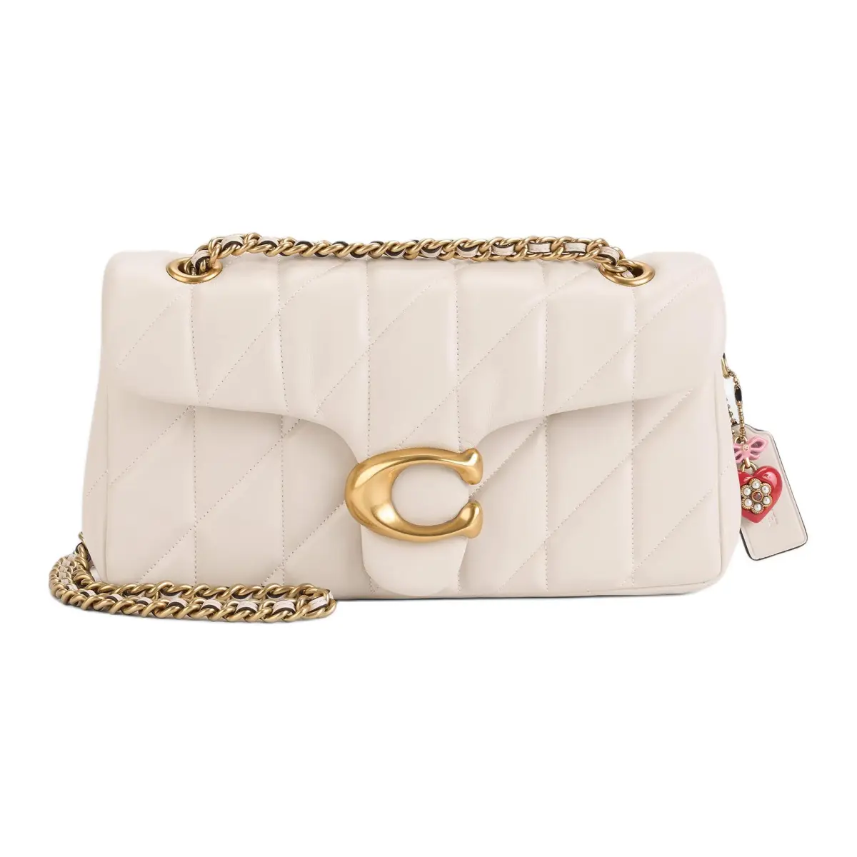 COACH Tabby Sheepskin Crossbody Bag, Shoulder Bag Medium Women's Milk White