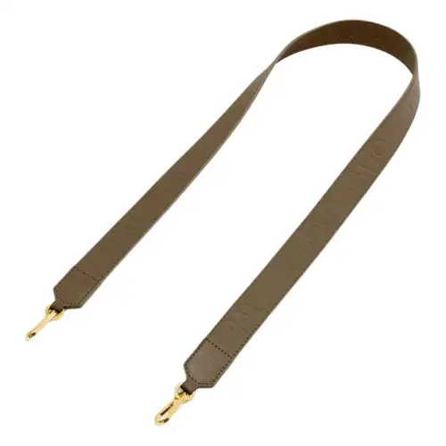 LOEWE Satin Cow Leather Bag Straps Women's Dark Khaki Green