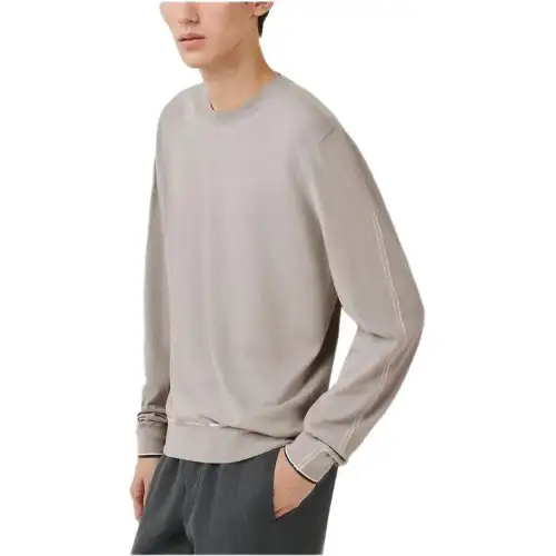HERMES Sweaters Men's Light Gray Crew Neck Moderate Other