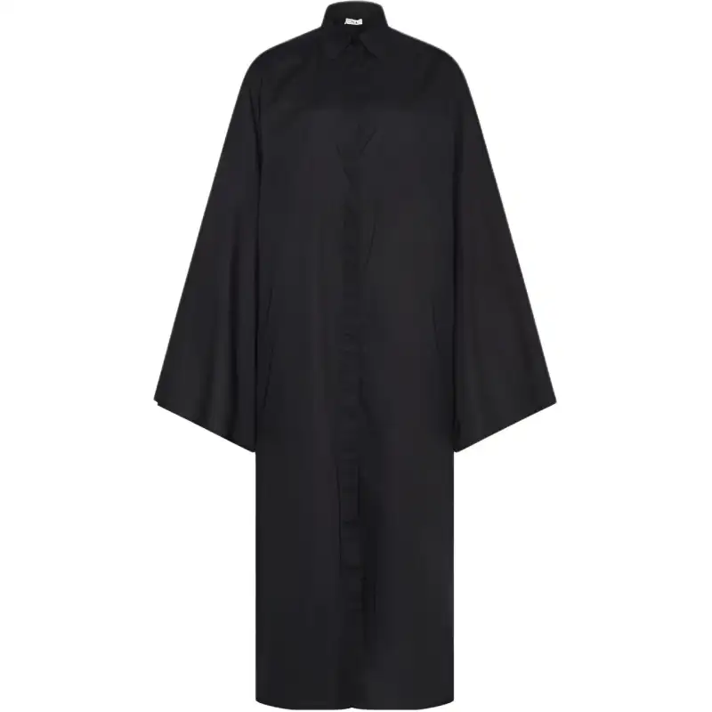 THE ROW Long Sleeved Dresses Women's Black Lapel Moderate Long