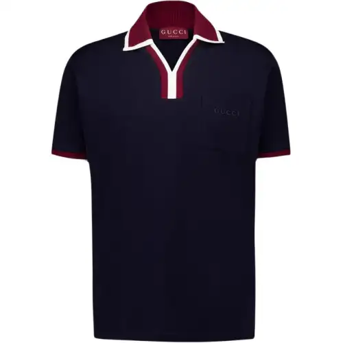 GUCCI FW25 Polo Shirt Men's Marine Blue