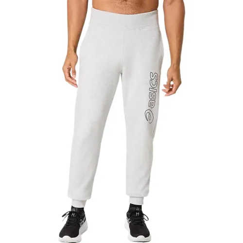 ASICS Knitted Sweatpants Men's Gray Moderate Cuffed Pants