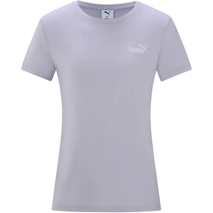 PUMA ESS T-Shirts Women's Light Purple Crew Neck Moderate Straight Fit
