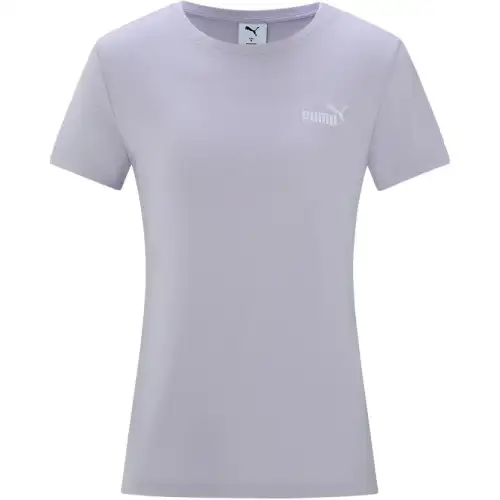 PUMA ESS T Shirts Women's Light Purple Crew Neck Moderate Straight Fit