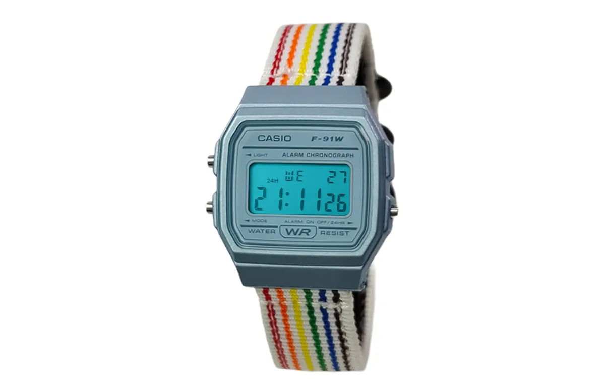 CASIO Custom Collection Quartz Movement Nylon Strap Watch Women's Watch Blue Dial