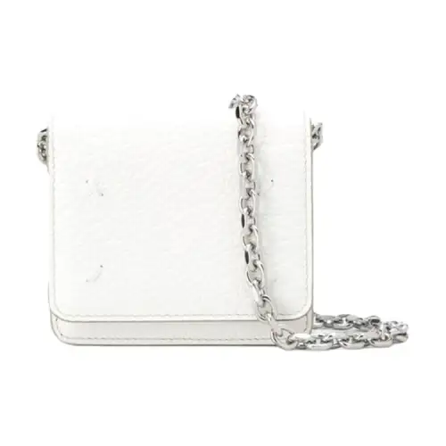 Maison Margiela Chain Cow Leather Wallet Women's White