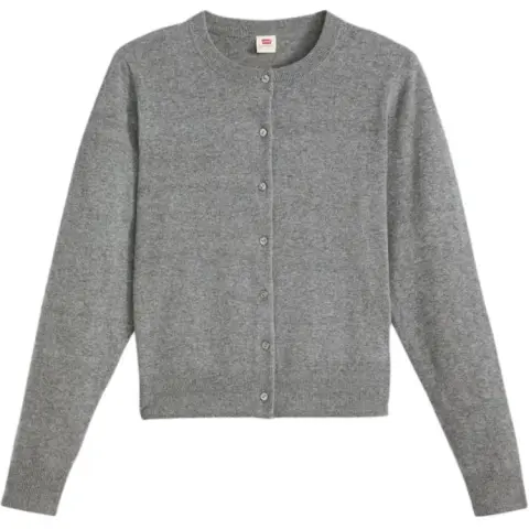 Levi's Knitwear Women's Dark Gray Crew Neck Moderate Cardigan