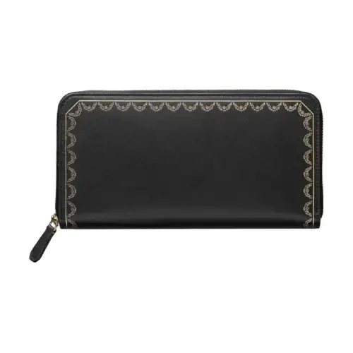 CARTIER Guirlande Calfskin Card Holder, Wallet Women's Black