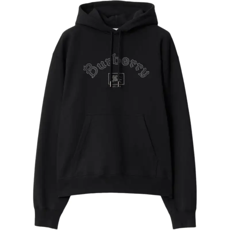 Burberry Gothic Logo Drawstring Hoodie