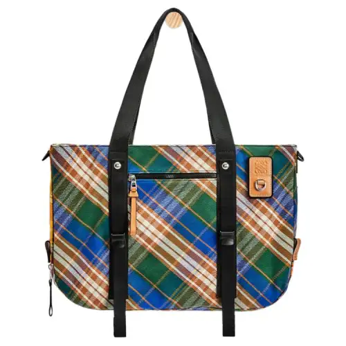 LOEWE Textured Cotton With Calfskin Handbag Men's Multicolor