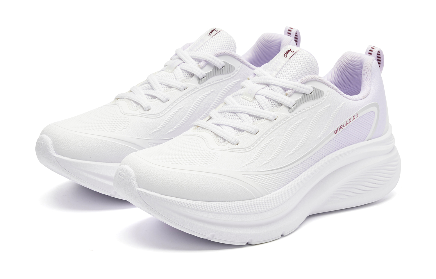 QIAODAN Flying Colors Low top Casual Running Shoes Women’s White Cloud Purple