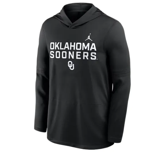 Jordan Oklahoma Sideline Men's Jordan Brand Dri-FIT College Long-Sleeve Hooded Top