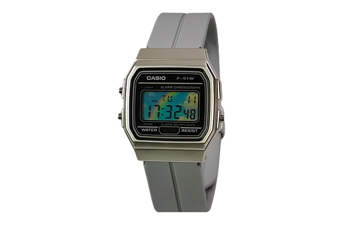 CASIO Custom Collection Quartz Movement Silicone Strap Watch Unisex Black Dial