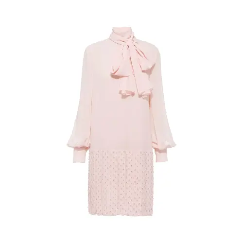MIU MIU SS22 Long Sleeved Dress Women's Pink