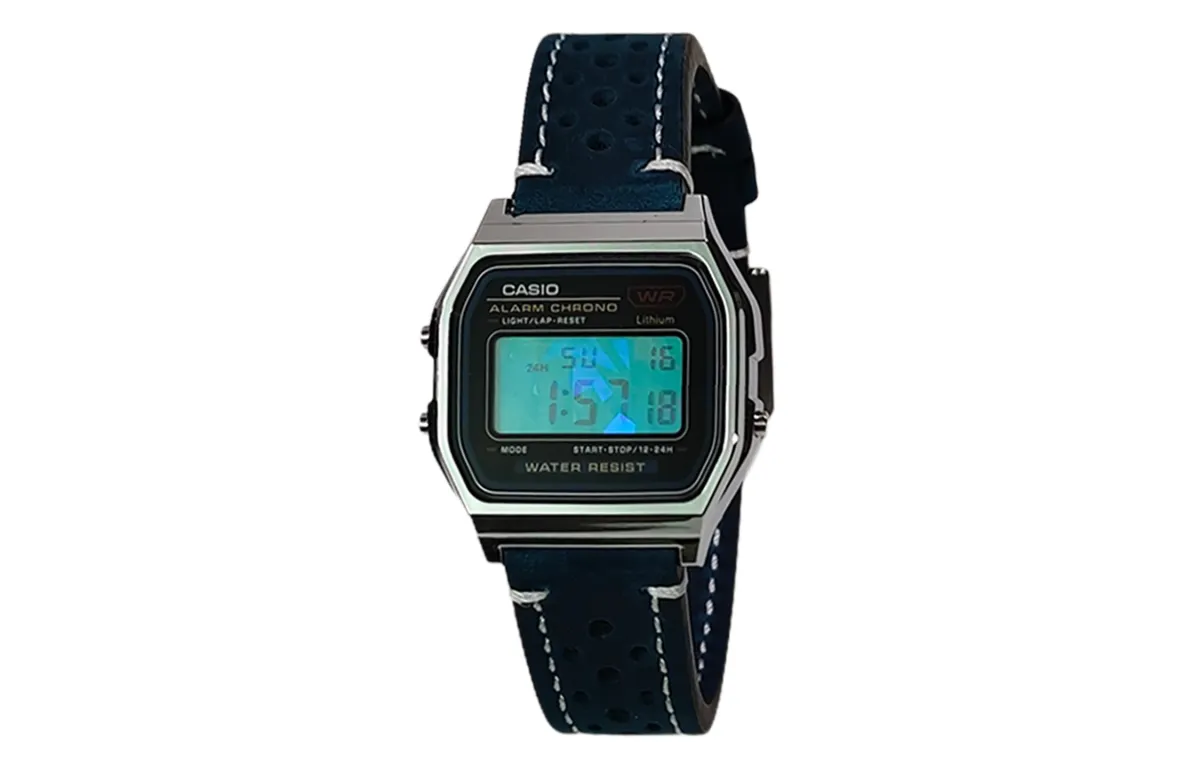 CASIO Custom Collection Quartz Movement Leather Strap Watch Unisex Black Dial