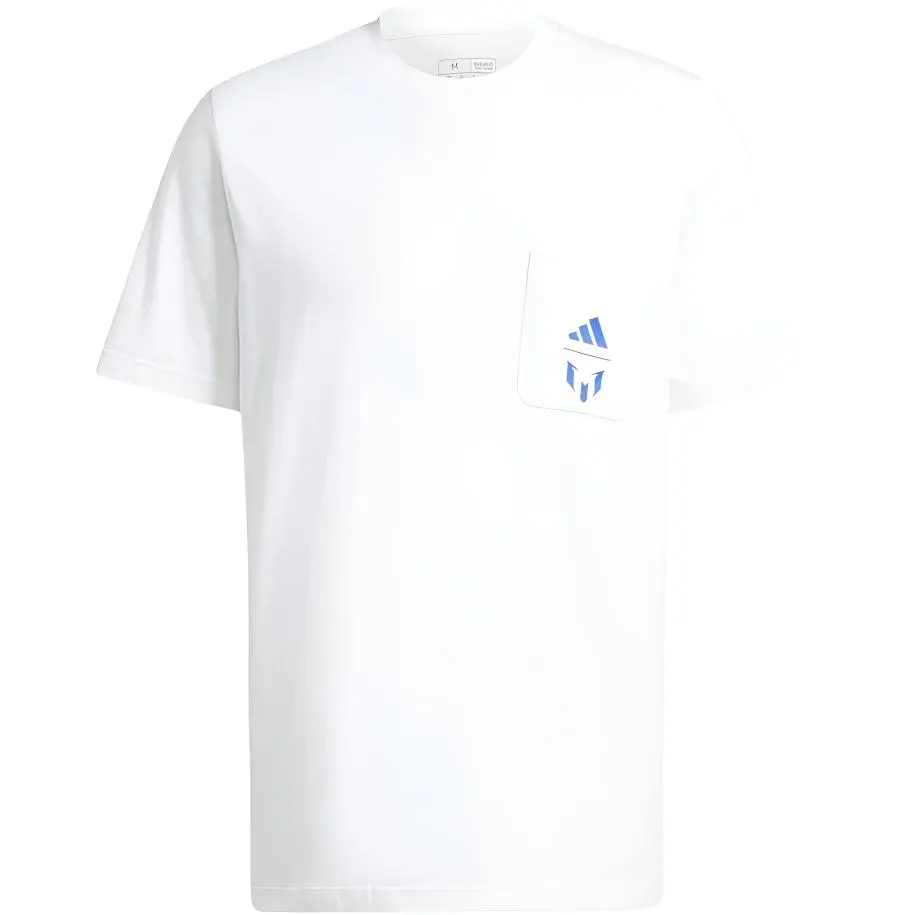 Adidas Messi T-Shirts Unisex White Crew Neck Moderate
