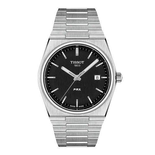 TISSOT Tissot, quartz men's watch, black dial, watch strap stainless steel, quartz mechanism, simple and elegant design