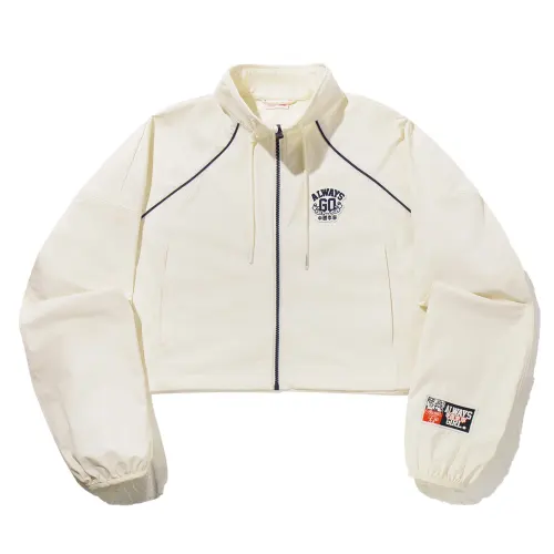 Li Ning Trench Coats Women's Ecru Stand Collar Moderate Other