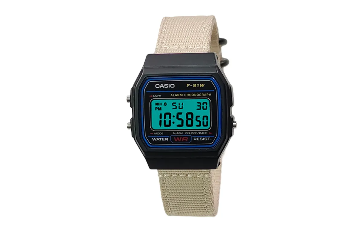 CASIO Custom Collection Quartz Movement Nylon Strap Watch Men's Watches Black Dial