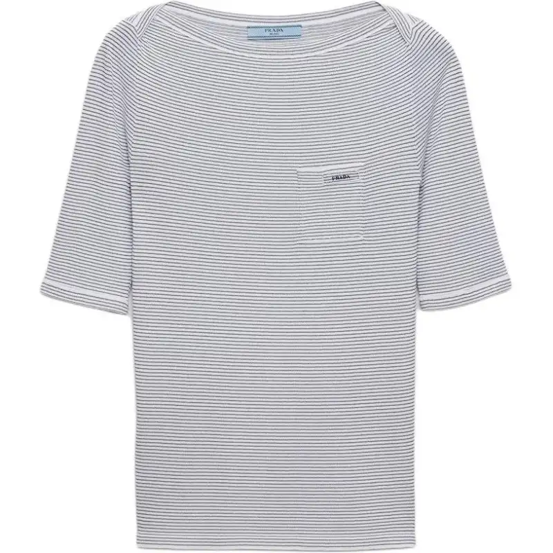 Prada striped boat-neck sweater