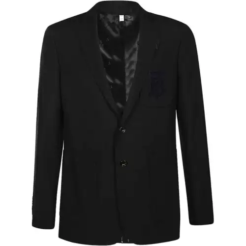 Burberry Business Suits Men's Black Suit Collar Moderate Business Suit