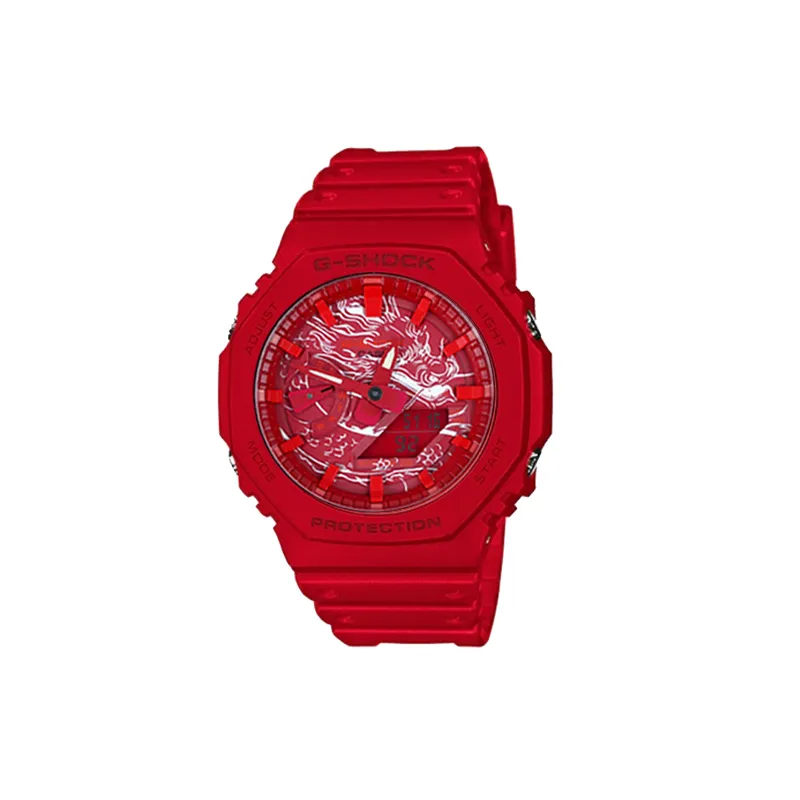 CASIO Men Liquid Crystal/Analog Dual Display Series Red Watch