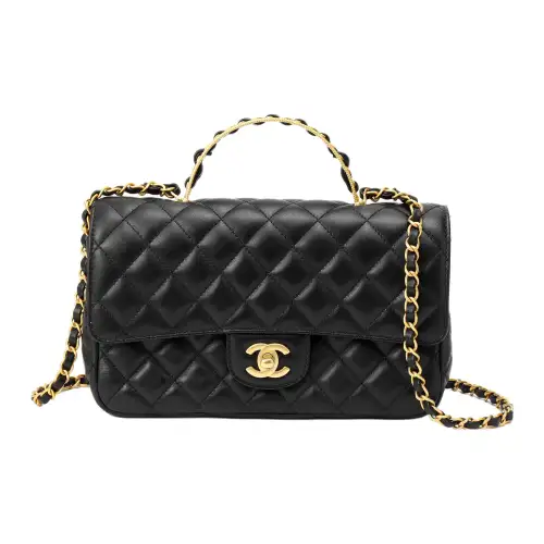 CHANEL Lambskin Flap Bag, Shoulder Bag, Crossbody Bag, Handbag Women's Black
