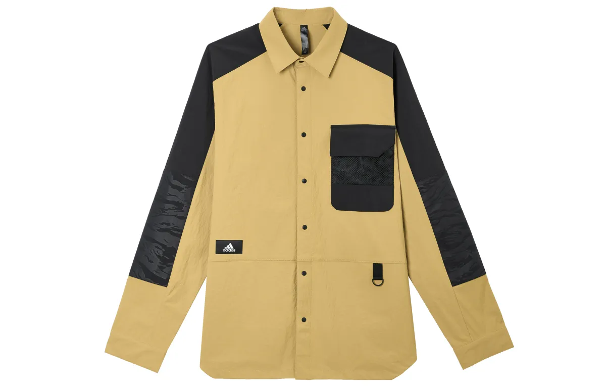 Adidas Shirts Men's Yellow Moderate Straight Fit