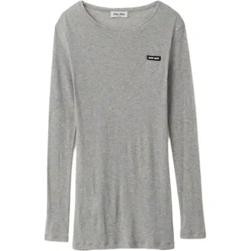 Miu Miu ribbed knit jersey mini dress