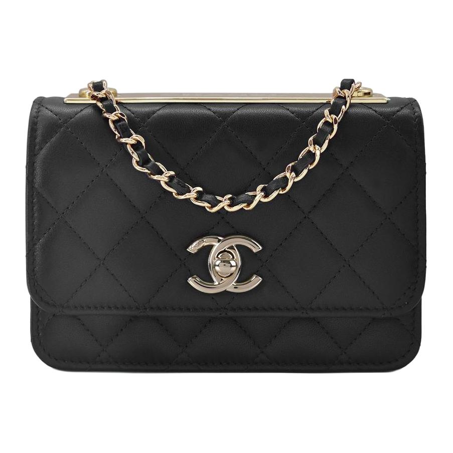 CHANEL Trendy CcWOC Sheepskin Chain Bag, Shoulder Bag, Crossbody Bag Mini Women's Black