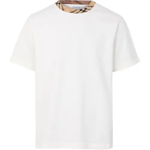 Burberry Check Trim Crewneck T-Shirt