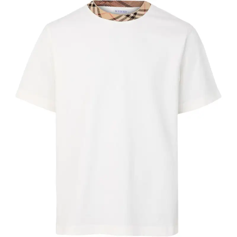 Burberry Check Trim Crewneck T-Shirt