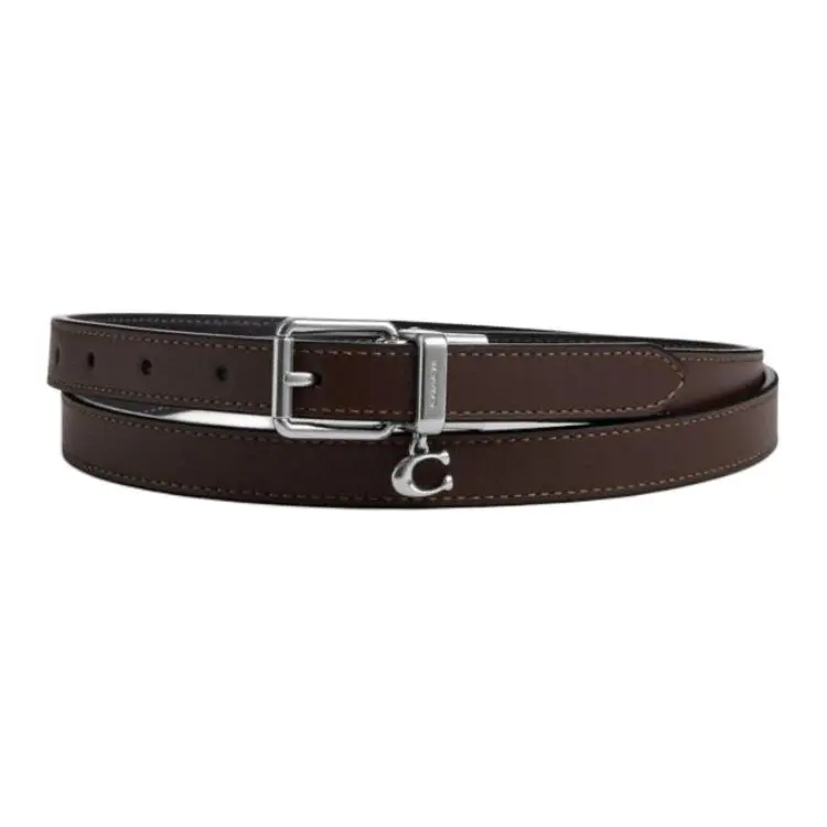 COACH Leather Belts Women's Brown Width 1.8cm