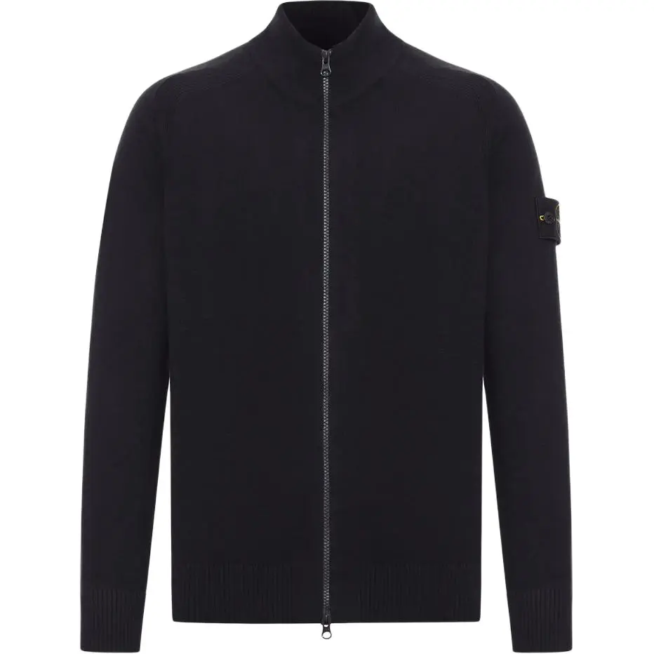 Stone Island 5100044 zip-neck wool cardigan