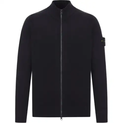 Stone Island 5100044 zip-neck wool cardigan
