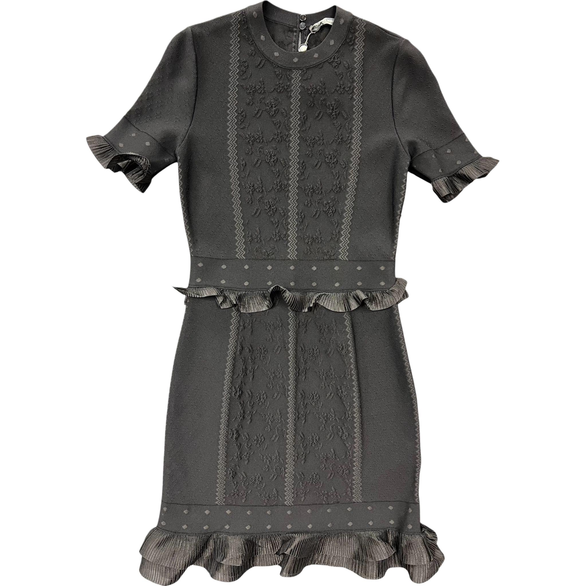 Женское платье Alexander McQueen с вышивкой (черное)