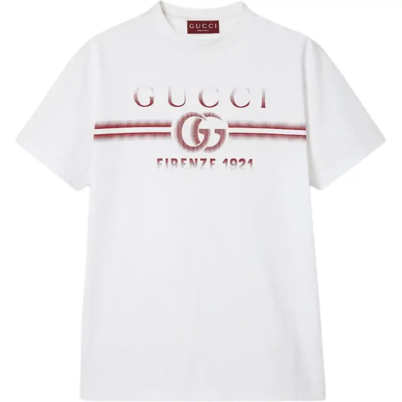 GUCCI Logo Printed Jersey T Shirt