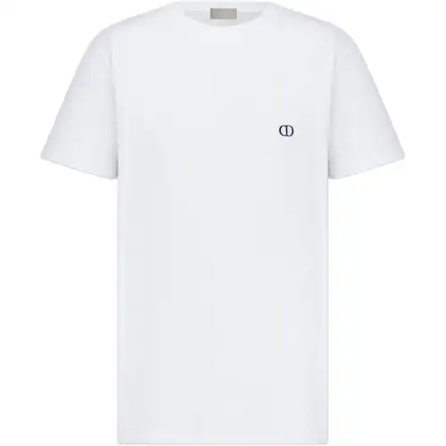 DIOR T Shirts Men's White Crew Neck Moderate