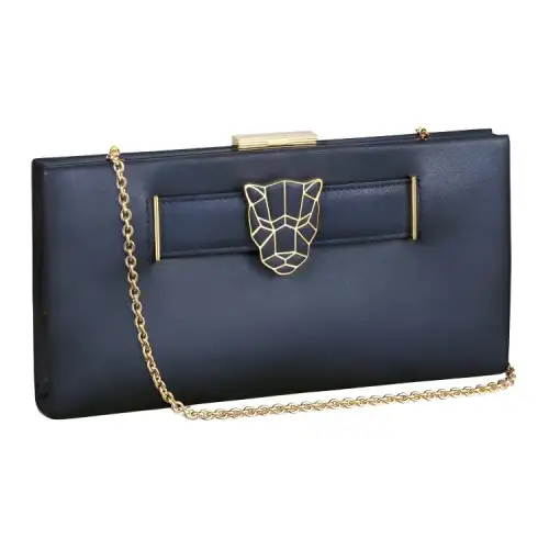 CARTIER PANTHÈRE Lambskin Shoulder Bag, Crossbody Bag Women's Blue