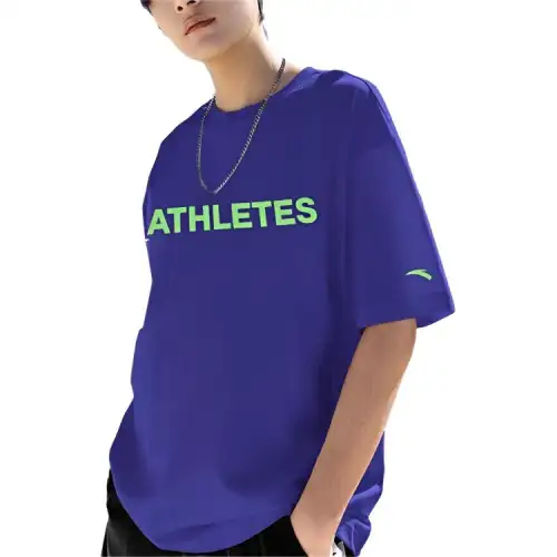 Anta Life Collection Drop Shoulder Sleeve T Shirt Men's Dazzling Blue